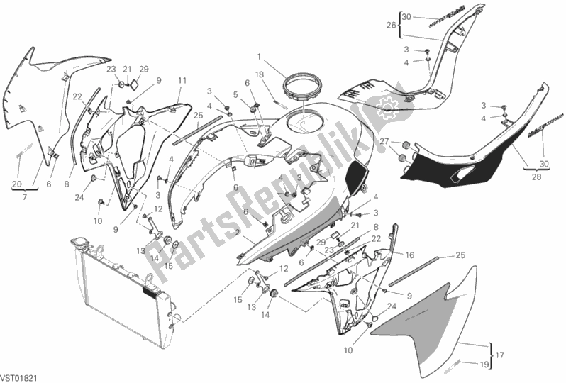 Toutes les pièces pour le 34a - Carénage du Ducati Multistrada 1260 S Pikes Peak USA 2020